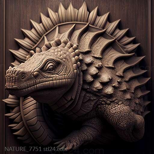 Nature and animals (st Ankylosaurus 3, NATURE_7751) 3D models for cnc